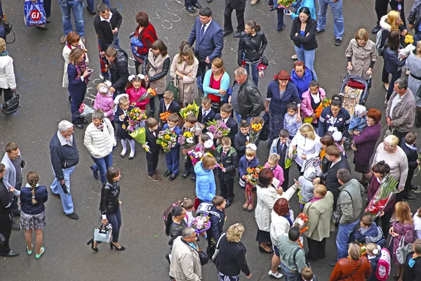 Schoolchildren in a Knowledge Day in Moscow — Stock Photo, Image