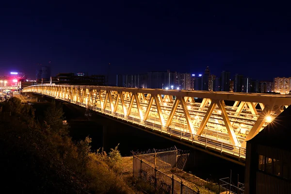 Myakininskaya (mitinskiy) metro bridge i Moskva — Stockfoto