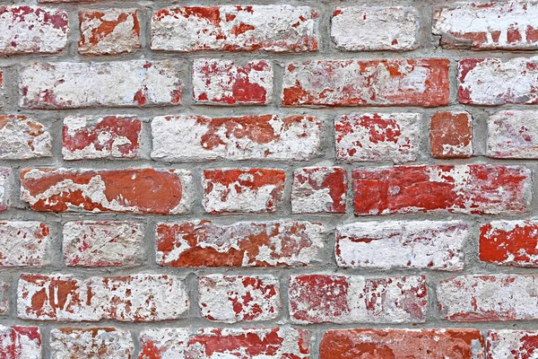 La textura de la antigua pared de ladrillo rojo — Foto de Stock