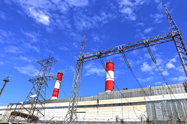 Industrial plant with high chimneys — Stock Photo, Image