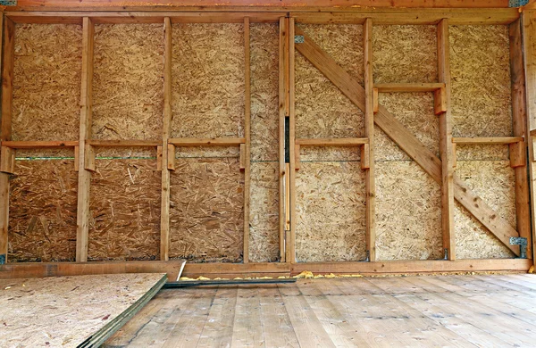 Construction of wood frame walls — Stock Photo, Image