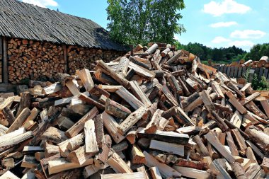 Eski odun döken ve bolca kıyılmış günlükleri