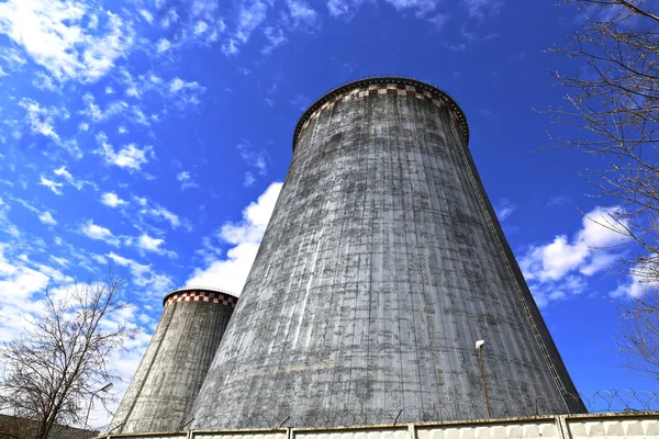 Large factory chimneys — Stock Photo, Image