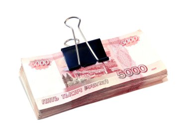 Binlerce Rus ruble banknotlar izole