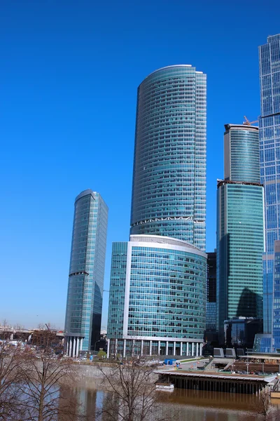 Строительство бизнес-центра "Башни Москвы" — стоковое фото