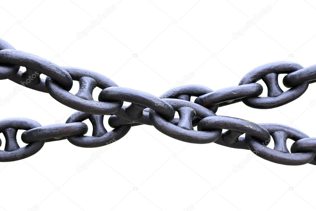 Cadena de eslabones de hierro fundido viejo aislado — Foto de Stock