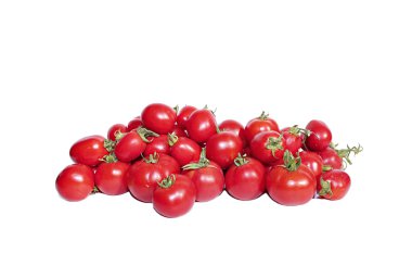 Beyaz arka plan üzerinde izole parlak kırmızı domates