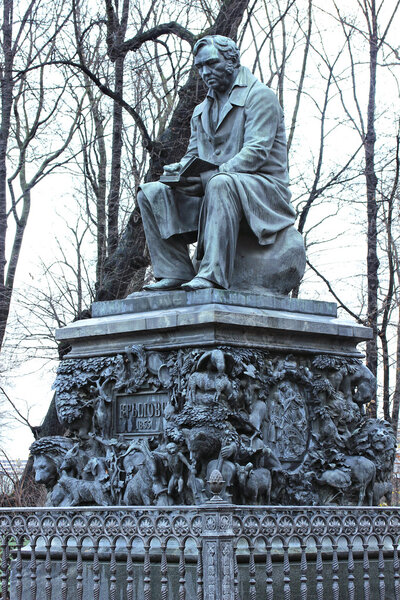 Monument to Russian fabulist Ivan Krylov