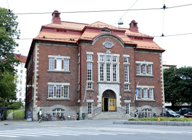 Bulutlu bir günde Kallio Helsinki bina Kütüphane