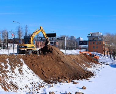 Buldozerler zemin çalışmalar yapmak Höyük, yapmak