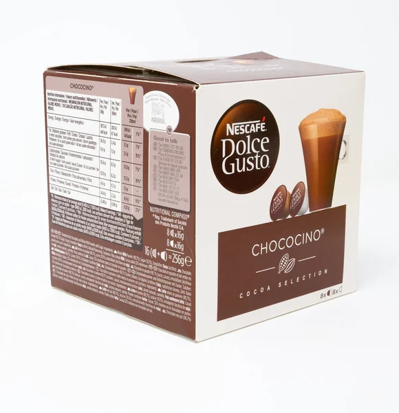 Reading Inggris Juli 2020 Sebuah Kotak Nescafe Dolce Gusto Chococino — Stok Foto
