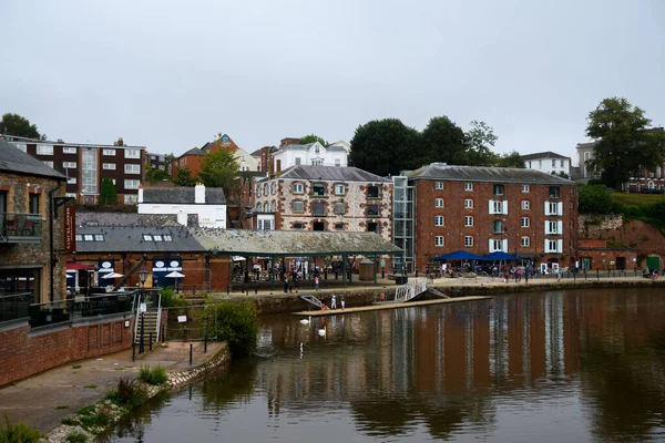 Exeter Regno Unito Agosto 2020 Quay Side Bars Shops Quay — Foto Stock