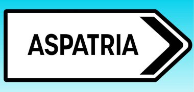Aspatria 'yı gösteren İngiliz yol tabelasının grafiksel bir yanılsaması.