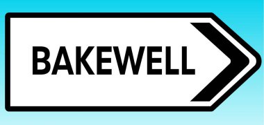 Bakewell 'i işaret eden bir İngiliz yol tabelasının grafiksel çizimi