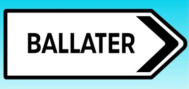 Ballater 'ı işaret eden bir İngiliz yol tabelasının grafiksel çizimi