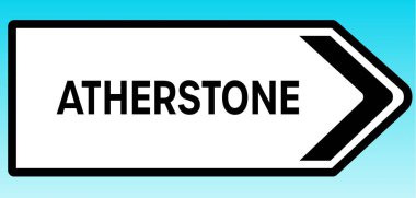 Atherstone 'u gösteren İngiliz yol tabelasının grafiksel bir yanılsaması.