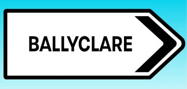 Bir İngiliz yol tabelasının Ballyclare 'i gösteren grafiksel çizimi