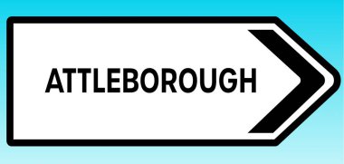 Attleborough 'u gösteren İngiliz yol tabelasının grafiksel bir çizimi
