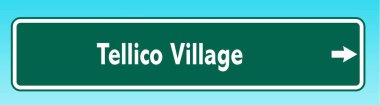 Tellico Village 'ı gösteren Amerikan yol tabelasının grafiksel bir çizimi.