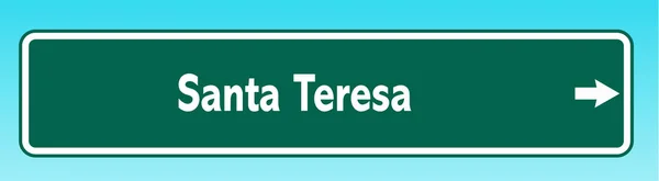 Графічне Освітлення Американського Дорожнього Знака Вказує Санта Терезу — стокове фото
