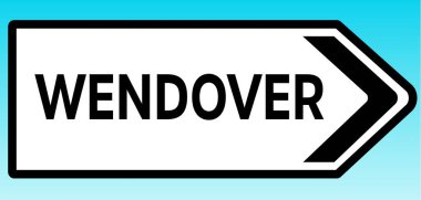 Wendover 'ı gösteren bir İngiliz yol tabelasının grafiksel çizimi