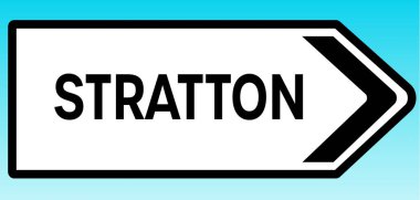 Stratton 'u gösteren bir İngiliz yol tabelasının grafiksel çizimi