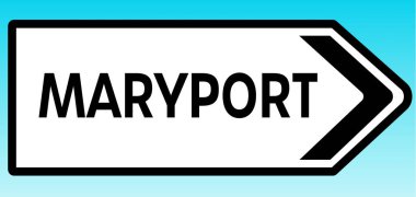 Maryport 'u gösteren İngiliz yol tabelasının grafiksel bir çizimi