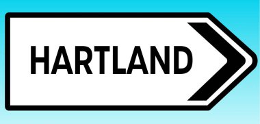 Hartland 'ı gösteren İngiliz yol tabelasının grafiksel bir yanılsaması.