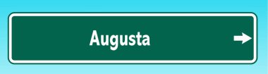 Augusta 'yı gösteren bir Amerikan yol tabelasının grafiksel çizimi.