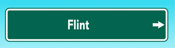 Graphic Illlustration American Road Sign Pointing Flint — Stock Photo, Image