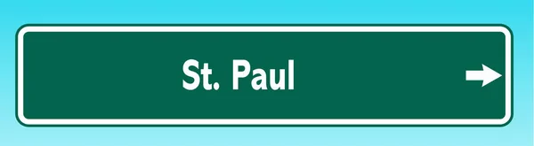 Графічне Освітлення Американського Дорожнього Знака Вказує Сент Пол — стокове фото