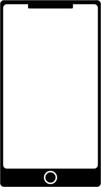 Logo ya da web dekorasyonu için genel modern akıllı telefonu temsil eden bir grafik simgesi