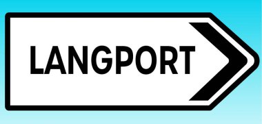 Langport 'u gösteren bir İngiliz yol tabelası.