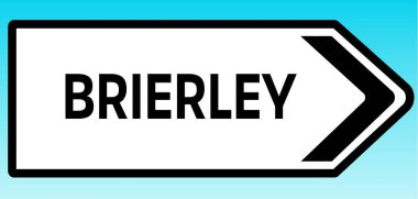 Brierley 'i işaret eden bir İngiliz yol tabelasının grafiksel çizimi