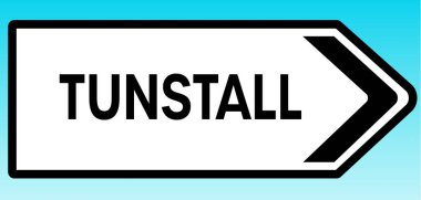 Tunstall 'ı gösteren İngiliz yol tabelasının grafiksel bir çizimi