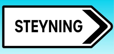 Steyning 'i gösteren İngiliz yol tabelasının grafiksel bir yanılsaması.