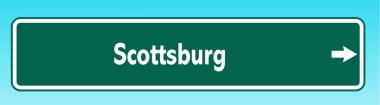 Scottsburg 'u gösteren Amerikan yol tabelasının grafiksel bir çizimi.
