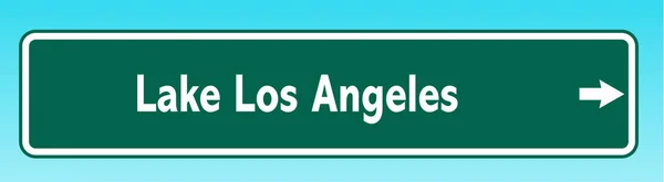 Illustrazione Grafica Cartello Stradale Americano Che Indica Lago Los Angeles — Foto Stock