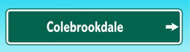 Colebrookdale 'i gösteren bir Amerikan yol tabelası.