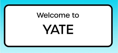 Yate 'e hoş geldiniz diyen bir İngiliz yol tabelasının grafiksel bir yanılsaması.