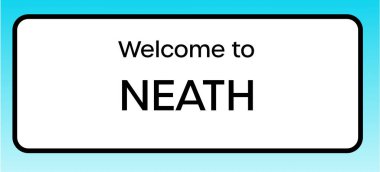 Neath 'e hoş geldiniz diyen bir İngiliz yol tabelasının grafiksel görüntüsü.