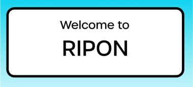 Ripon 'a hoş geldiniz diyen bir İngiliz yol tabelasının grafiksel görüntüsü.