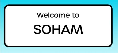 Soham 'a hoş geldiniz diyen bir İngiliz yol tabelasının grafiksel görüntüsü.
