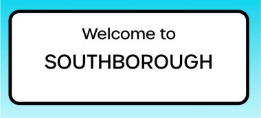 Southborough 'a hoş geldiniz diyen bir İngiliz yol tabelasının grafiksel görüntüsü.