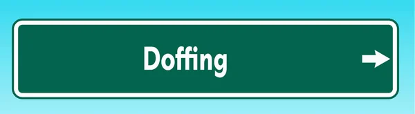 美国指Doffing的路标的图解不平整 — 图库照片