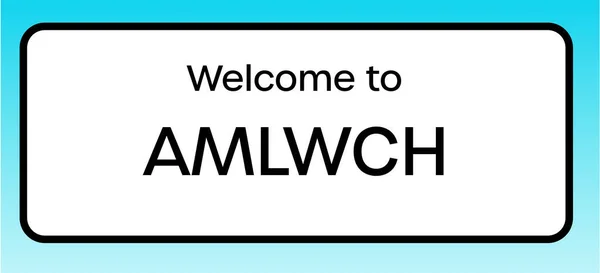 一幅英国路标的图片说明 欢迎你来到Amlwch — 图库照片