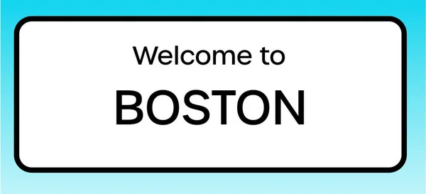 Ilustración Gráfica Una Señal Tráfico Británica Que Bienvenida Boston — Foto de Stock