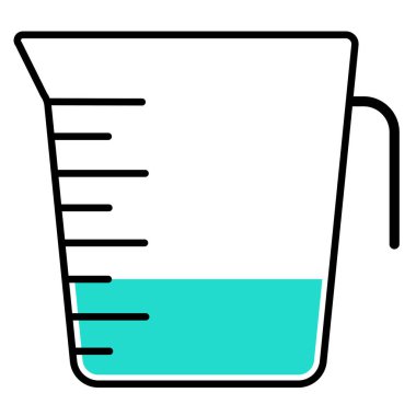 Bir simge veya logo olarak kullanmak için çeyrek ölçü sürahisinin grafik çizimi