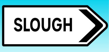 Slough 'u gösteren İngiliz yol tabelasının grafiksel bir yanılsaması.