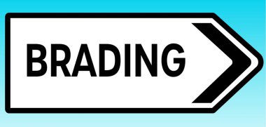 Brading 'i işaret eden bir İngiliz yol tabelasının grafiksel çizimi.
